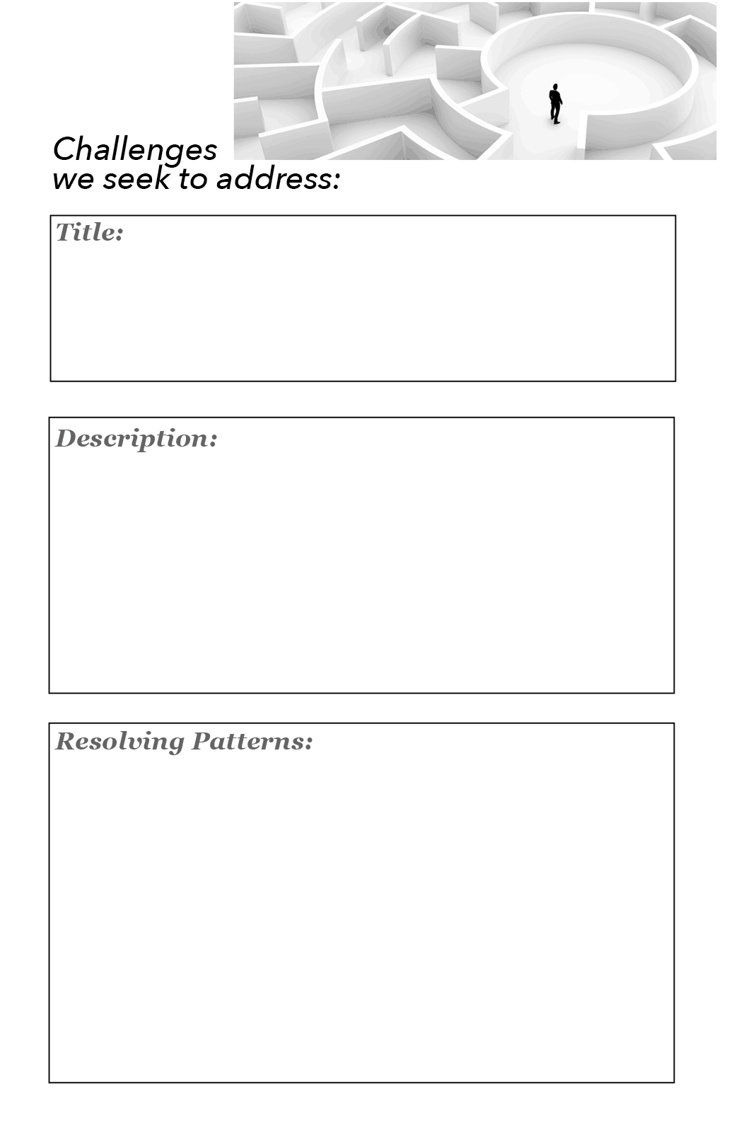 Challenge to address - Template Card